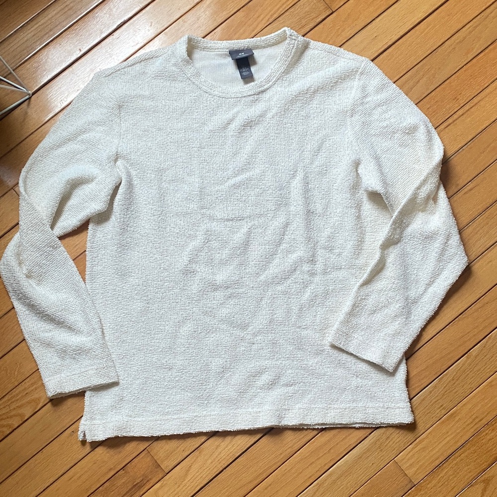 H&M Cream Textured Knit Sweater